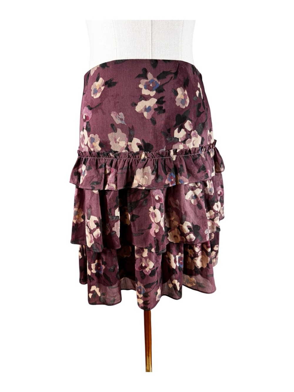 NWT LAUREN Ralph Lauren Floral Print Tiered Ruffle Georgette Skirt Size 2P